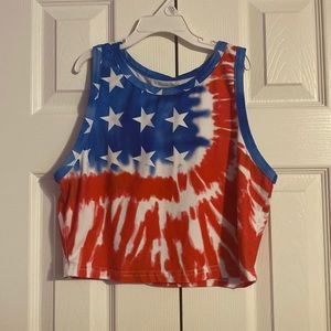 American flag crop top tank
